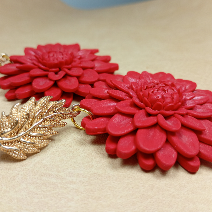 Cercei Crizanteme Roșii [12]