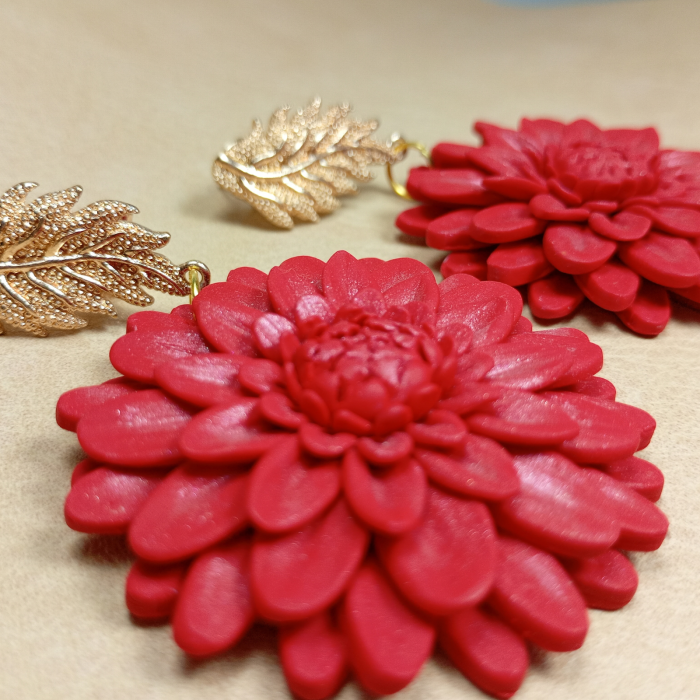 Cercei Crizanteme Roșii [11]