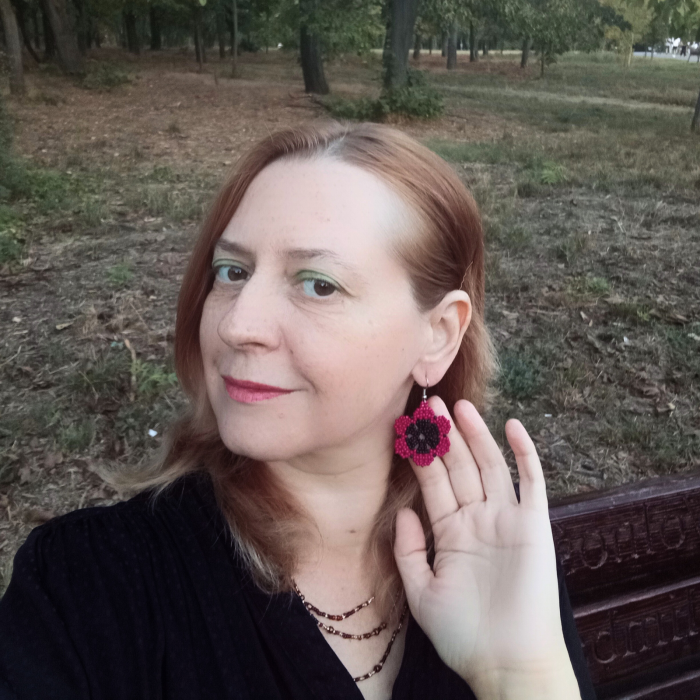 Cercei Flori Fuchsia din Mărgele [3]