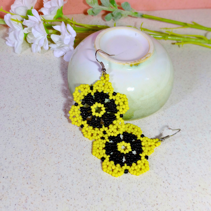 Cercei Flori Galbene din Mărgele [4]