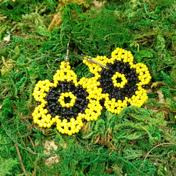 Cercei Flori Galbene din Mărgele [8]