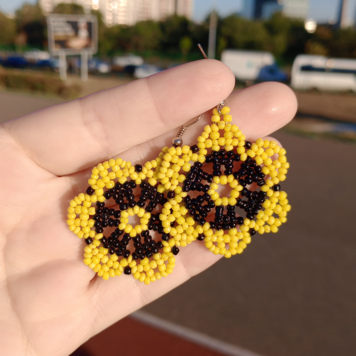 Cercei Flori Galbene din Mărgele [7]