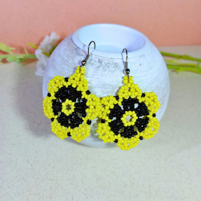 Cercei Flori Galbene din Mărgele [6]