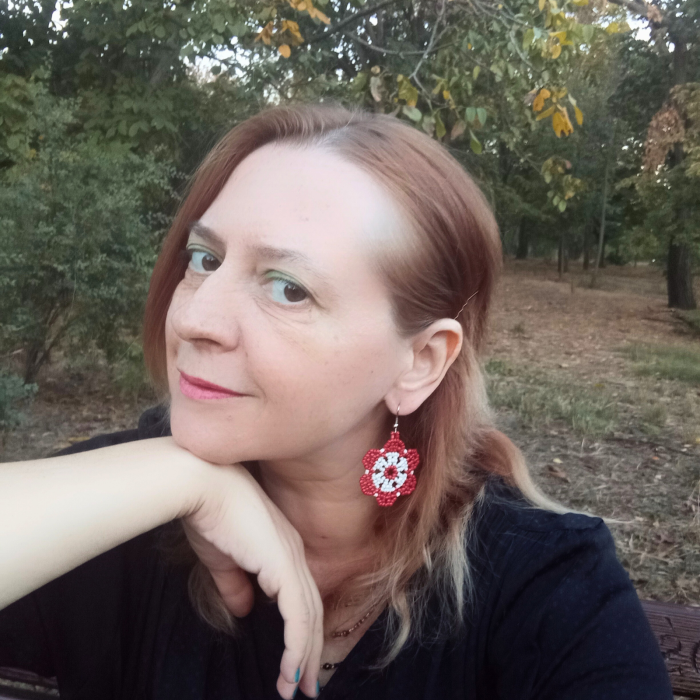 Cercei Flori Roșii din Mărgele [4]