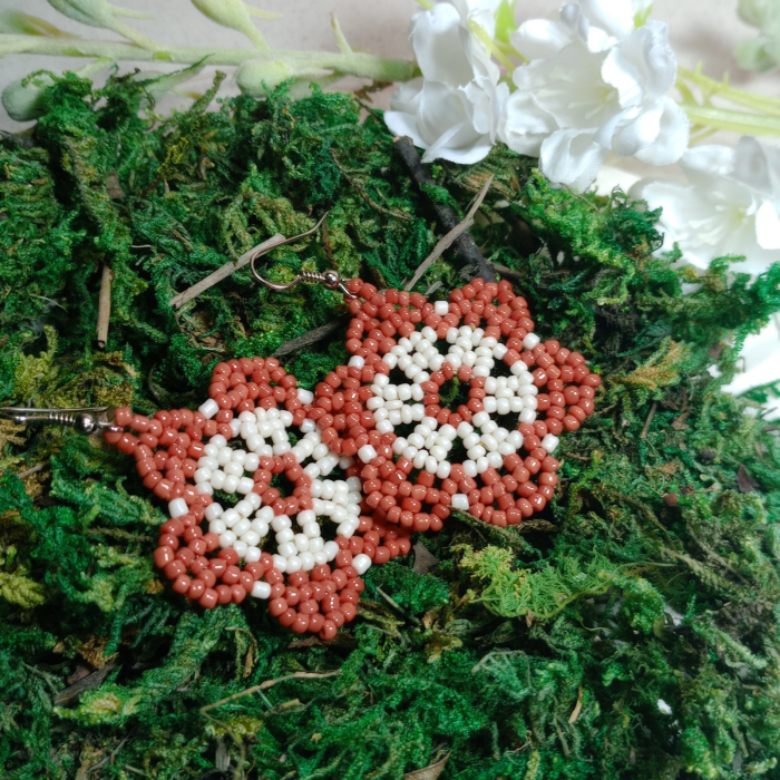 Cercei Flori Roșii din Mărgele [5]