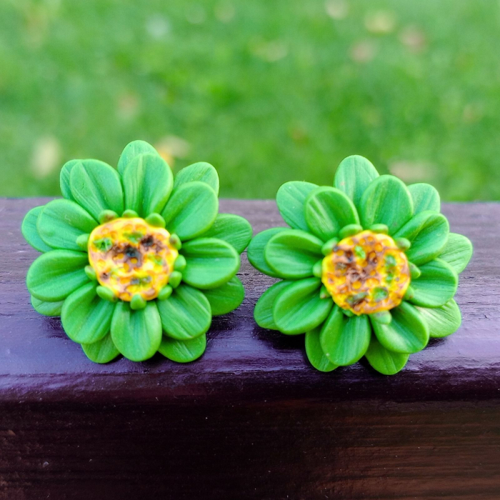 Cercei surub cu flori verzi [4]