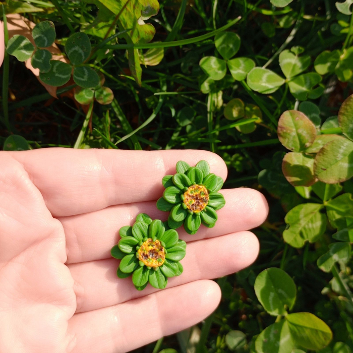 Cercei surub cu flori verzi [3]