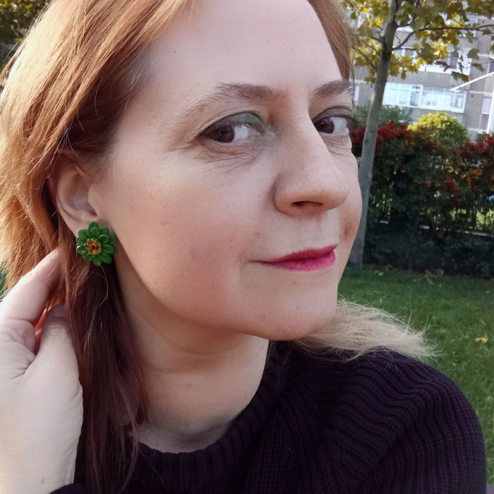 Cercei surub cu flori verzi [5]