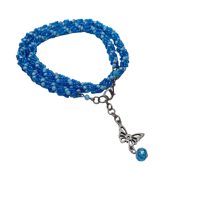 Colier Spirala Albastră din margele sticlă [11]