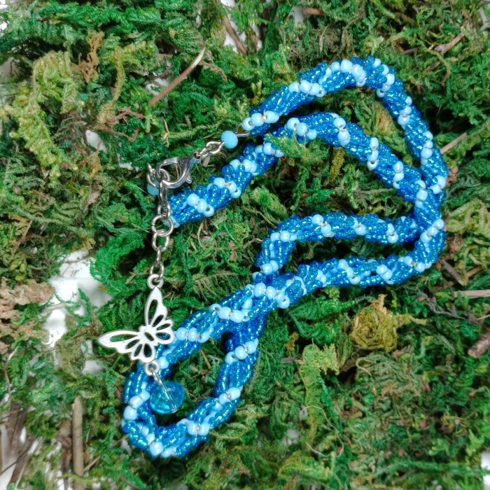 Colier Spirala Albastră din margele sticlă [7]