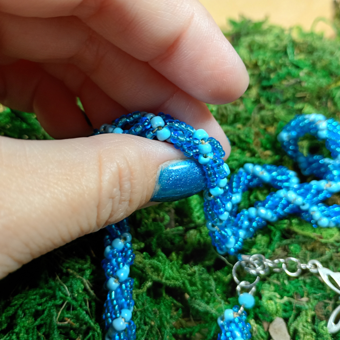 Colier Spirala Albastră din margele sticlă [10]