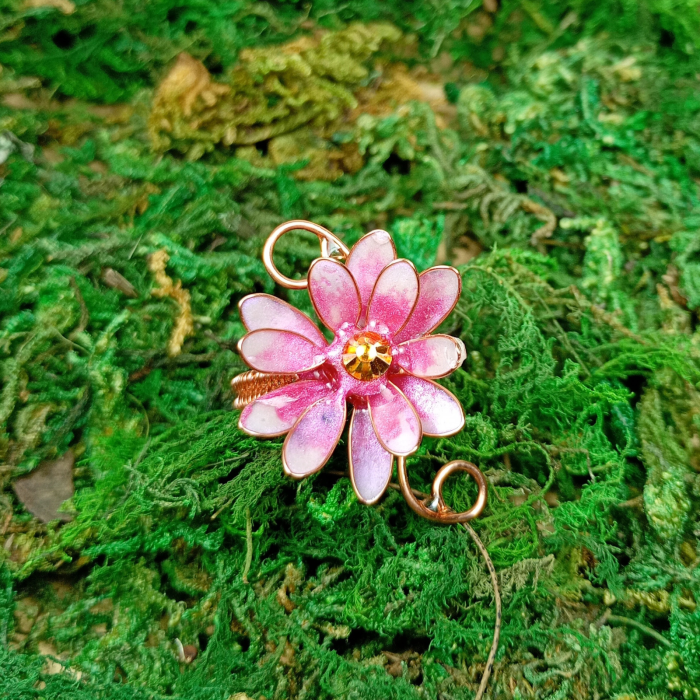 Inel reglabil Floare Roz [2]