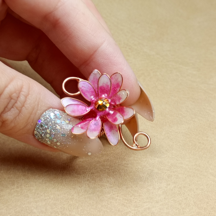 Inel reglabil Floare Roz [13]