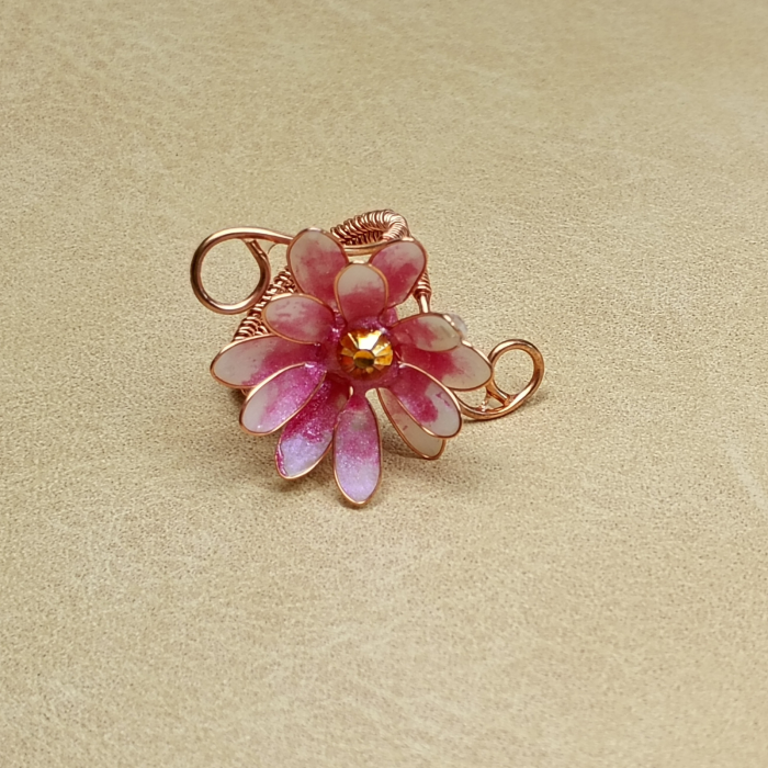 Inel reglabil Floare Roz [11]