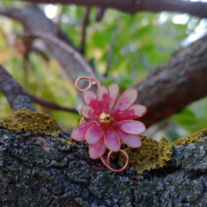 Inel reglabil Floare Roz [7]