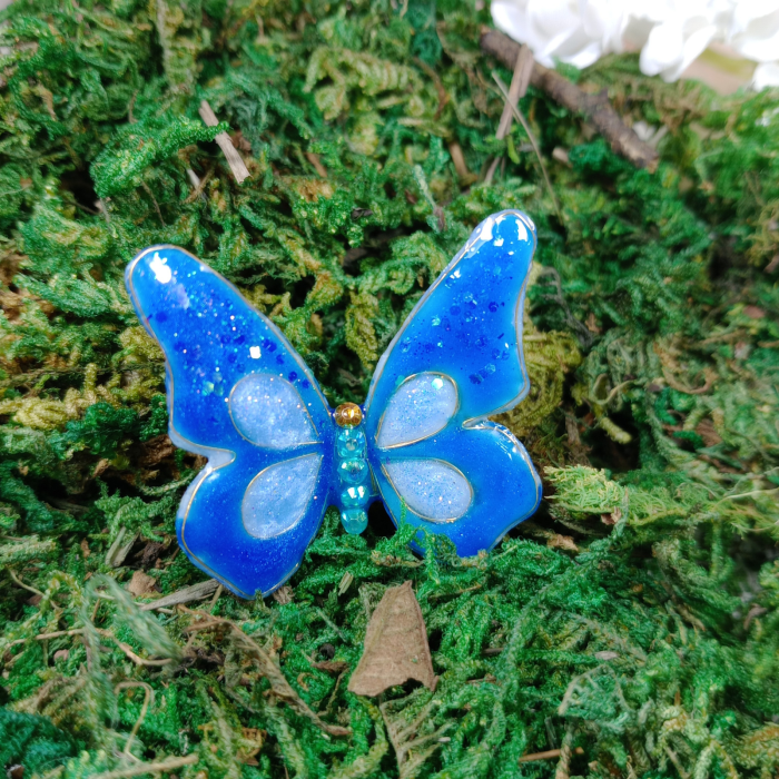 Inel reglabil Fluture Albastru rasina [3]