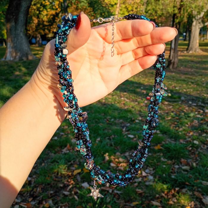 Midnight Sky - colier statement handmade [4]