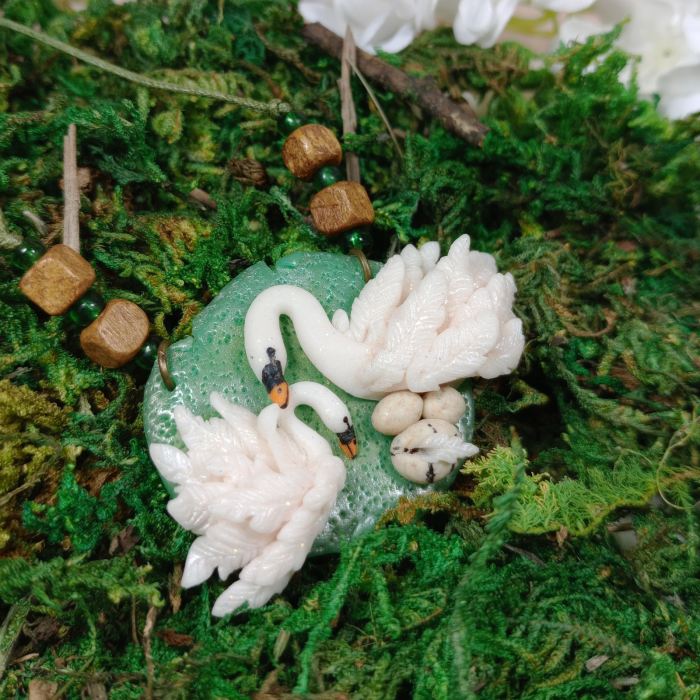 Pandantiv lebada mama si copilul [4]