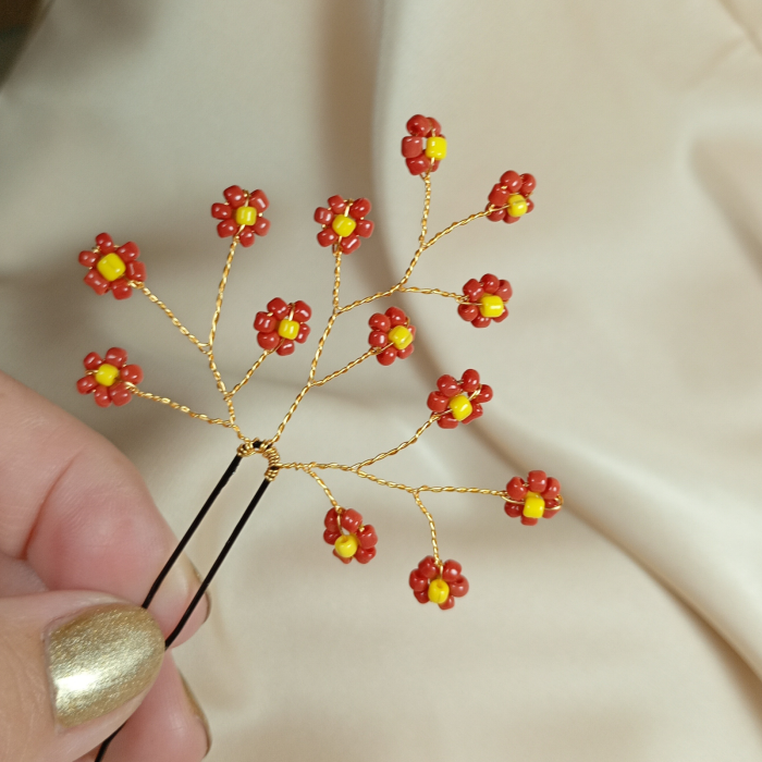 Set 4 ace de par cu floricele rosii [3]