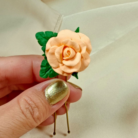 Set ace de par cu trandafiri piersica [2]