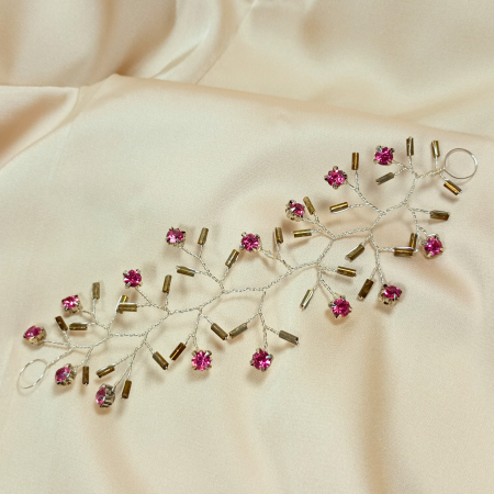 Accesorii par - Accesoriu de par hair vine cu cristale roz