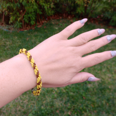 Brățară galbenă din mărgele de sticlă [6]