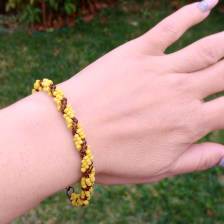Colecția Natură - Brățară galbenă din mărgele de sticlă