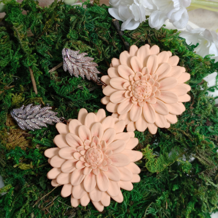 Cercei Crizanteme Peach [6]