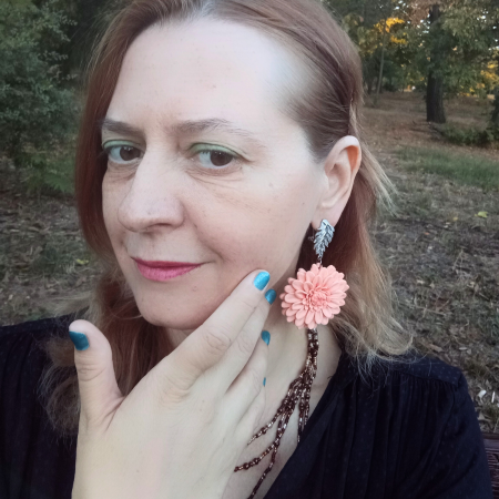 Cercei Crizanteme Peach [8]