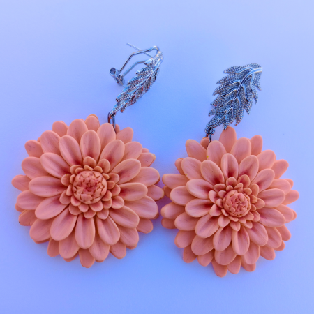 Cercei Crizanteme Peach [5]