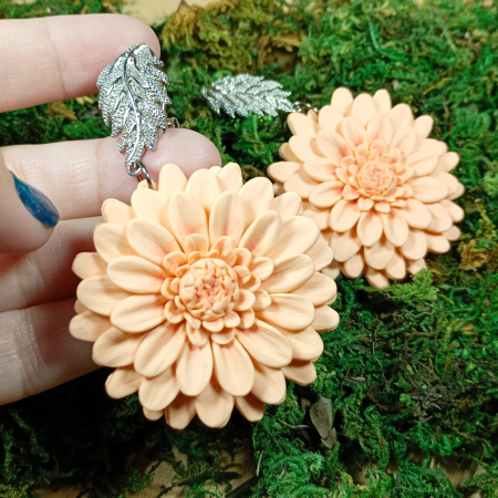 Cercei Crizanteme Peach [1]