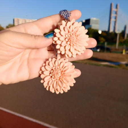 Cercei Crizanteme Peach [10]