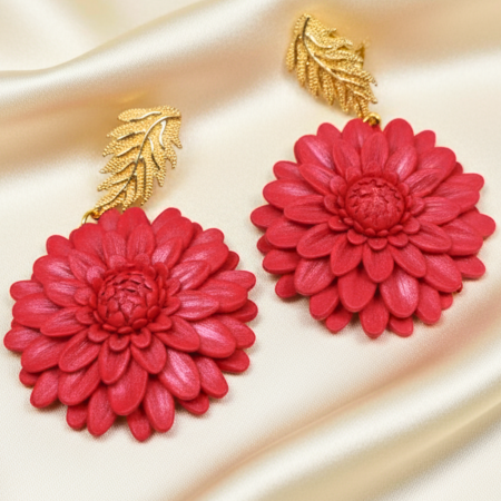 Cercei Crizanteme Roșii [1]