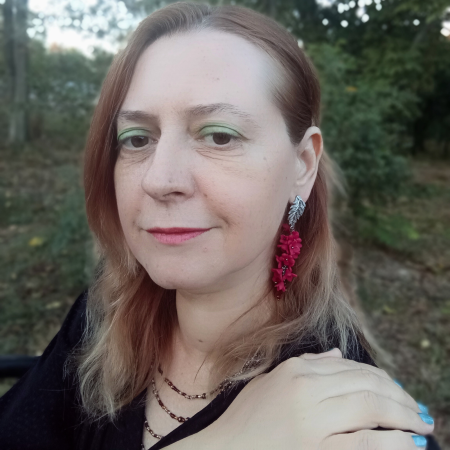 Cercei cu Flori Roz și Cristale [6]