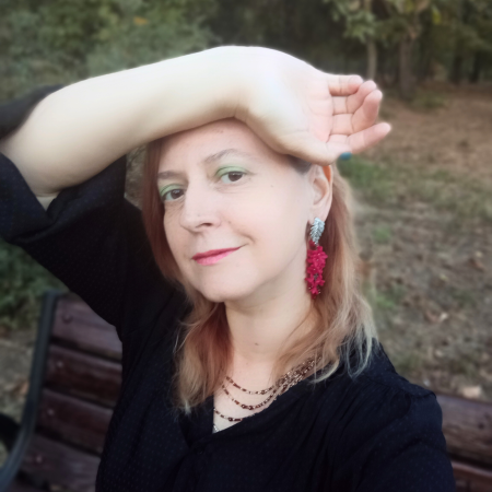 Cercei cu Flori Roz și Cristale [2]