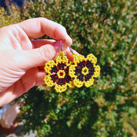 Cercei Flori Galbene din Mărgele [2]