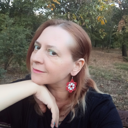 Cercei Flori Roșii din Mărgele [3]