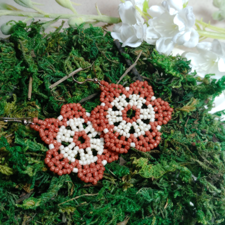 Cercei Flori Roșii din Mărgele [4]