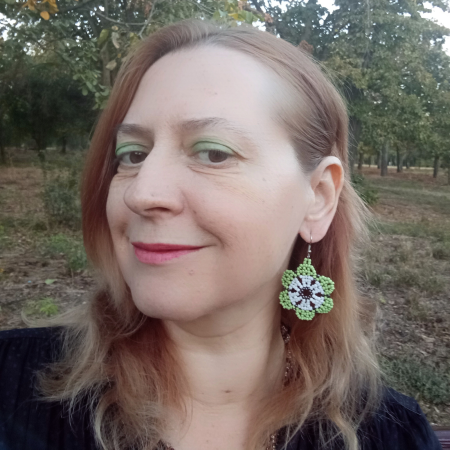 Cercei flori verzi din margele [5]