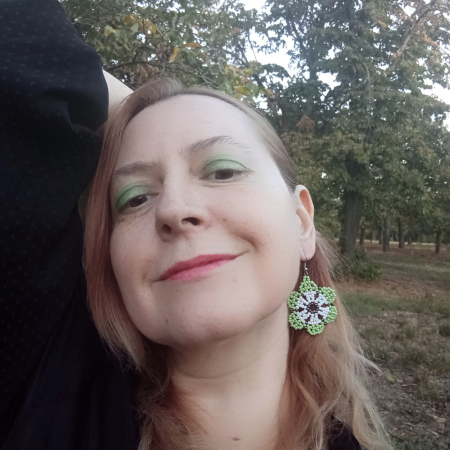 Cercei flori verzi din margele [3]