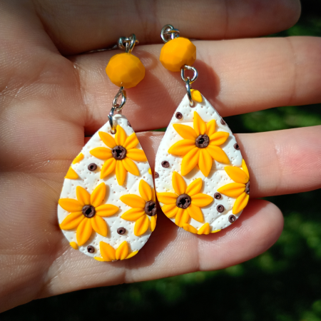 Cercei handmade Picături cu Floarea-Soarelui [2]