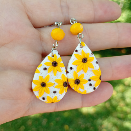 Cercei handmade Picături cu Floarea-Soarelui [1]
