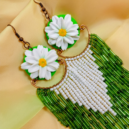 Cercei lungi margele - Cercei Lungi cu Margarete