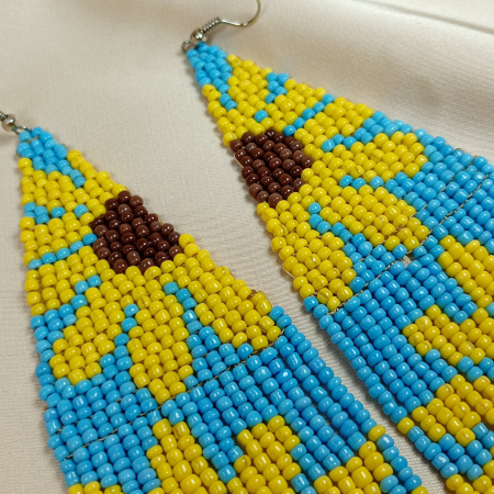 Cercei lungi din mărgele cu floarea-soarelui [11]