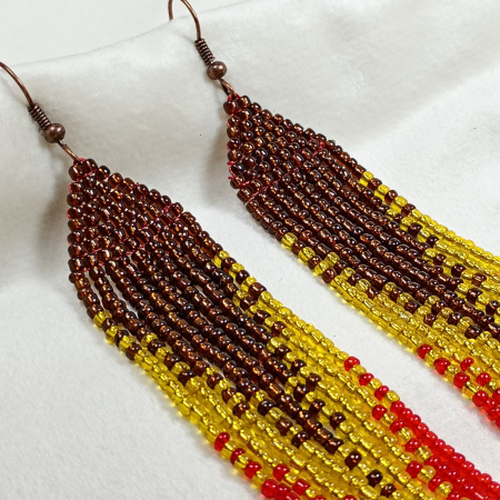 Cercei lungi margele in culorile focului [3]