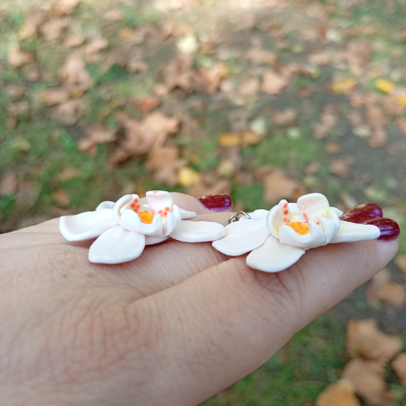 Cercei Orhidee Albă [12]