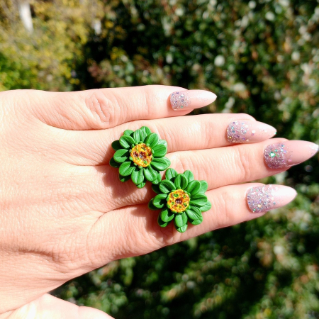 Cercei surub cu flori verzi [1]