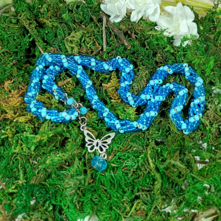 Colier Spirala Albastră din margele sticlă [2]