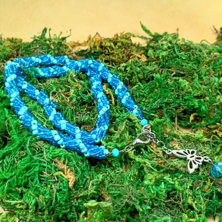 Colier Spirala Albastră din margele sticlă [1]