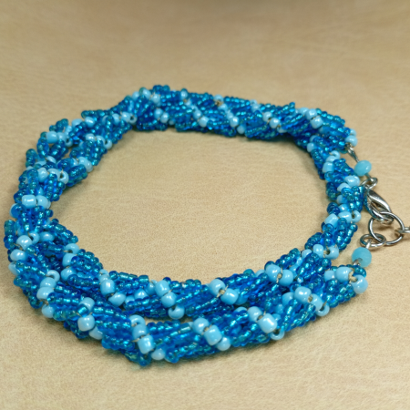 Colier Spirala Albastră din margele sticlă [13]